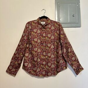 J. Crew Printed Silk Button-down
